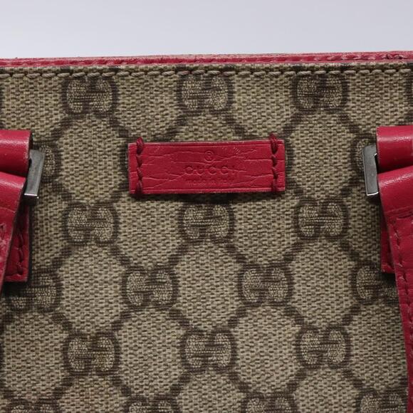 GUCCI GG Supreme Hand Bag Pvc Beige Silver - Picture 14 of 16